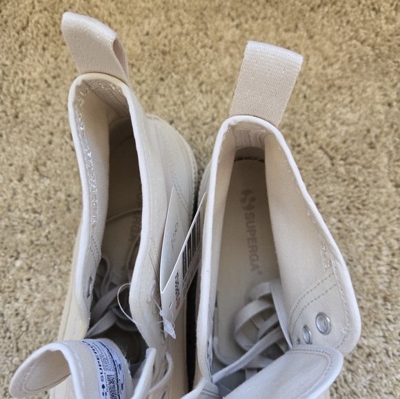 Superga high top shoes white canvas womens 9 mens 7.5 - Picture 9 of 11